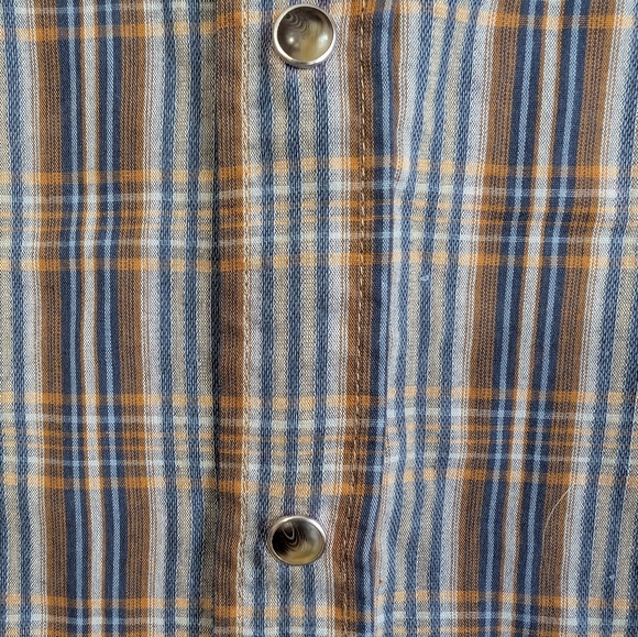 Pendleton Frontier Men's Blue Plaid Pearl Snap Shirt Size M - Picture 3 of 7